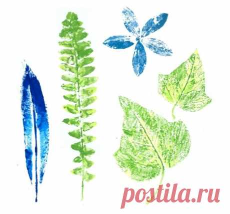 Рисование отпечатками цветов и листьев ! - Поделки с детьми | Деткиподелки