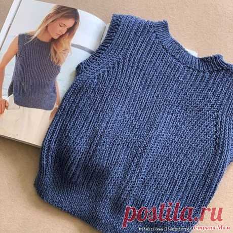 Топ, связанный полупатентным узором. Спицы. Видео МК. От автора Женский топ с высокими боковыми разрезами, связанного спицами полупатентным узором. Узор четкий и рельефный. Силуэт топа прекрасно подчеркнет вашу фигуру.