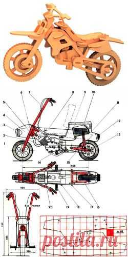 Мини-мокик с коробчатой рамой из фанеры
