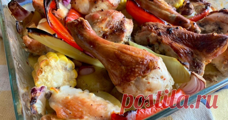 Курица запечённая с овощами - пошаговый рецепт с фото. Автор рецепта Julika . Курица запечённая с овощами - пошаговый рецепт с фото. #быстровкусно  #обеднаработу
Быстро, вкусно и недорого. Вечером готовлю большую порцию на ужин, а утром беру себе на работу на обед.