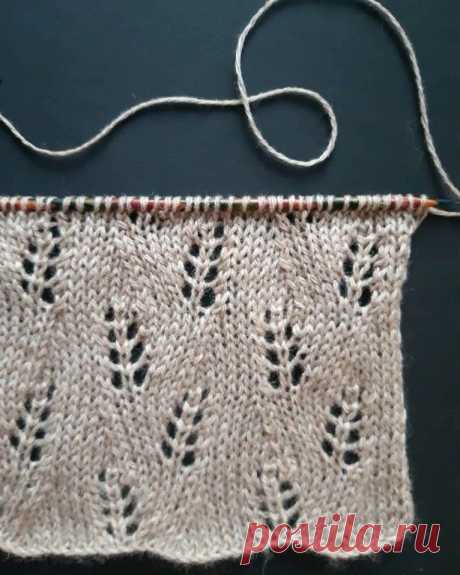 Растительный узор спицами. Схема. / knittingideas.ru