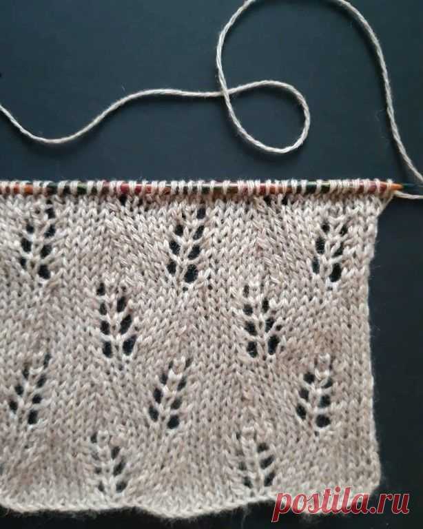 Растительный узор спицами. Схема. / knittingideas.ru