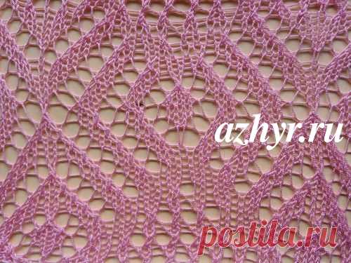 Узор спицами ромбы ажурные | АЖУР - схемы узоров