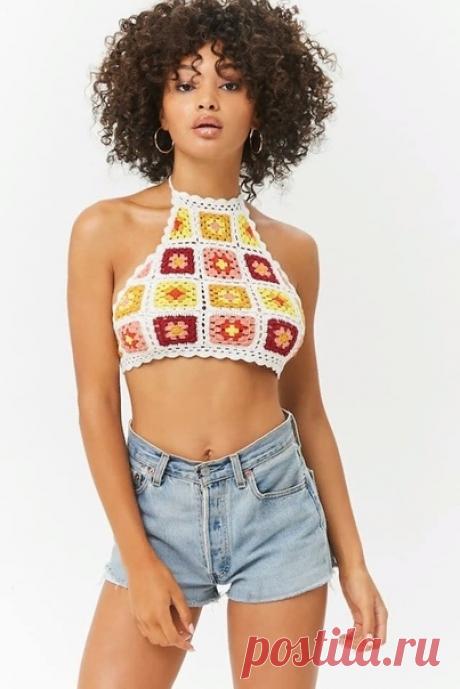 #вязаный_топ@modnoe.vyazanie
Кроп-топ. Схема.