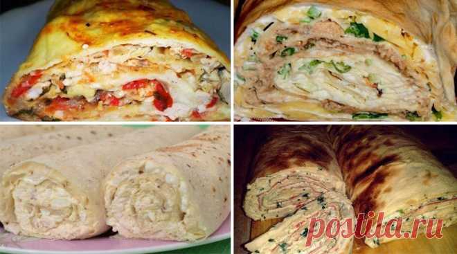 Закусочные рулеты из лаваша: 5 рецептов