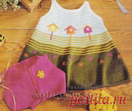 сарафан и жилет для девочки &quot;летняя фантазия&quot; вязаное спицами