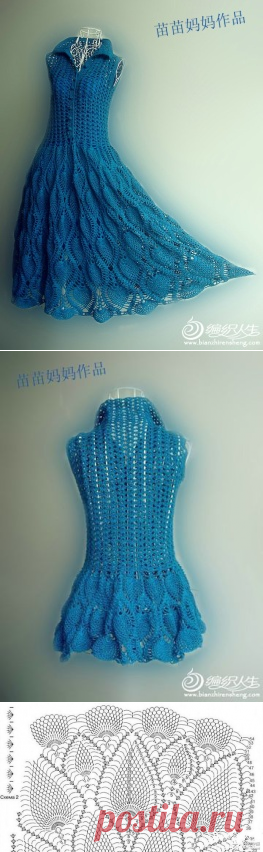 Шикарное платье крючком схемы | Домоводство для всей семьи.