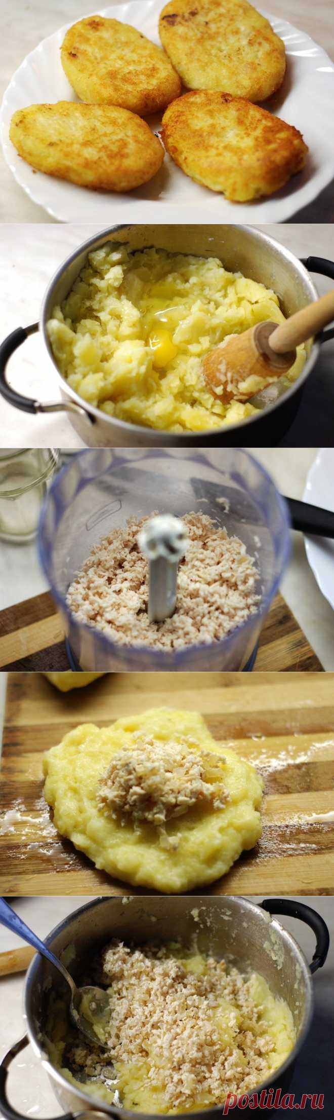Как приготовить картофельные котлеты с курицей - рецепт, ингридиенты и фотографии