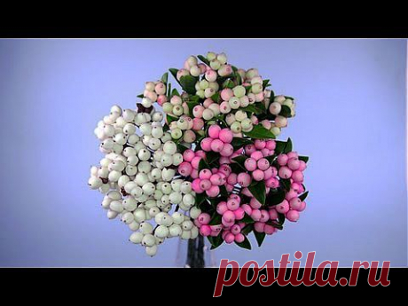 Снежноягодник. Полимерная глина. Мастер-класс. - YouTube