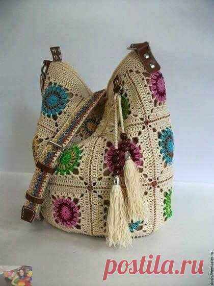 Сумка из мотивов (бабушкиных квадратов)