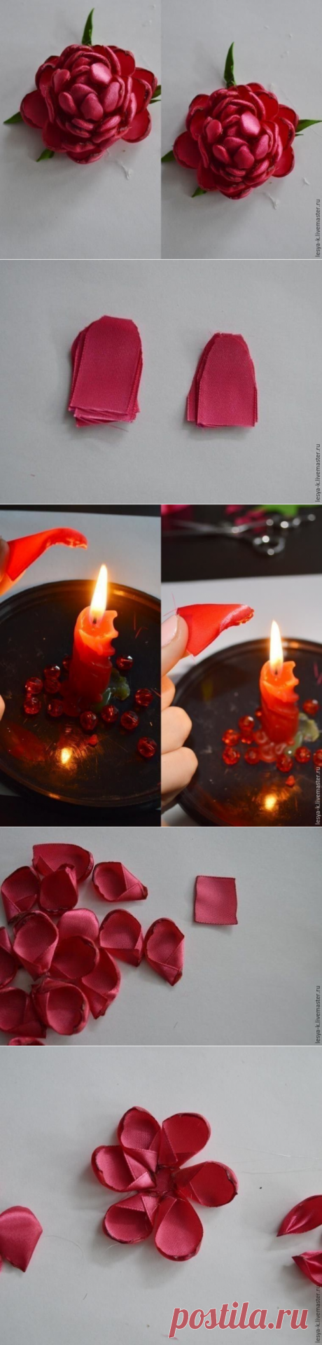 Мастер-класс по пионам вышитым лентой — Сделай сам, идеи для творчества - DIY Ideas