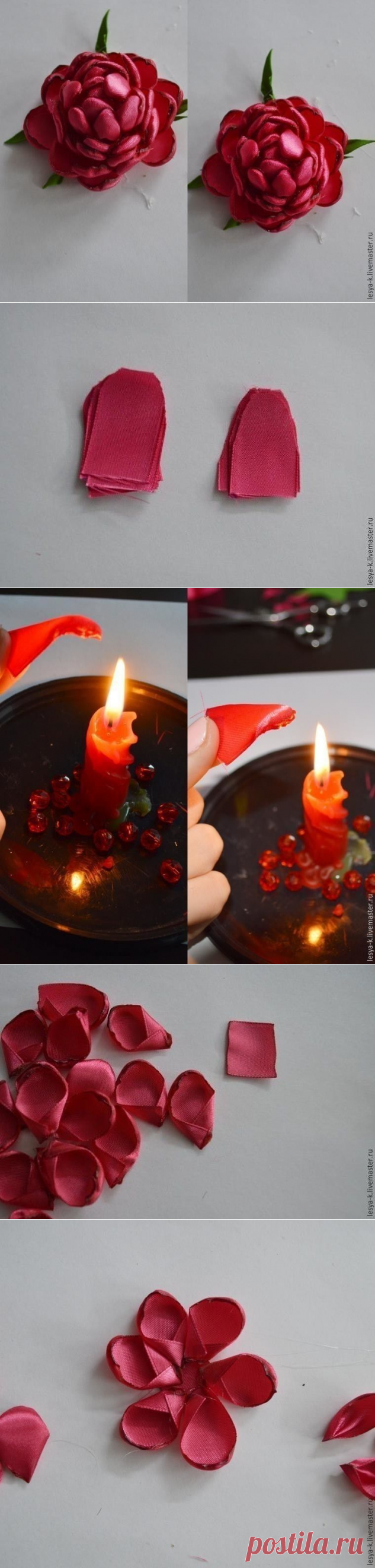 Мастер-класс по пионам вышитым лентой — Сделай сам, идеи для творчества - DIY Ideas