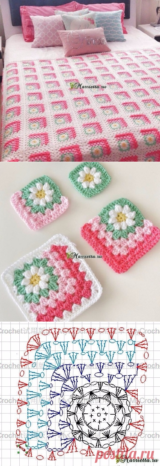 Веселое красочное покрывало крючком — Сделай сам, идеи для творчества - DIY Ideas