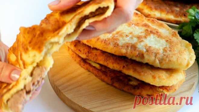 Супер-cкоростные лепешки с фаршем! За уши не оттащишь, так вкусно и просто!