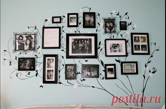 Семейные фотографии в интерьере