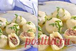 Картофельно-сырные ньокки, фаршированные мясом.
Вот честно, необыкновенно вкусно получилось! Буду делать ещё и ещё много раз!) И Вам всем рекомендую!)
Вам потребуется:
Картофель отварной в мундире - 750 гр.,
Мука - 150 гр.,
Яйцо - 1 шт.,
Сыр творожный - 100 гр..
Сыр твердый - 80 гр.,
Соль - по вкусу.
Начинка:
Мясо отварное - 200 гр. (вес в уже отваренном виде)
Сыр творожный - 100 гр.,
Сыр твердый - 80 гр.,
Яйцо - 1 шт.,
Соль - по вкусу.
Для подачи:
Масло сливочное растопленное,
Зелень свежа