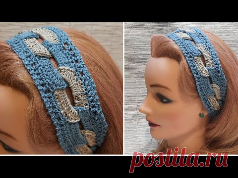 Повязка-ободок крючком весна/лето🌸a bandage for the head. for spring, autumn, summer