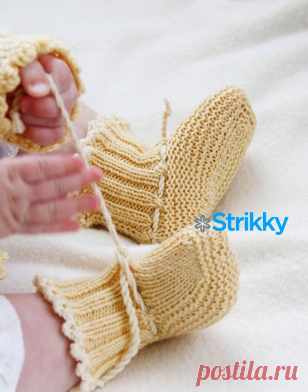 Пинетки «Honey Suckle» от Drop Design, вязаные спицами | Strikky.ru