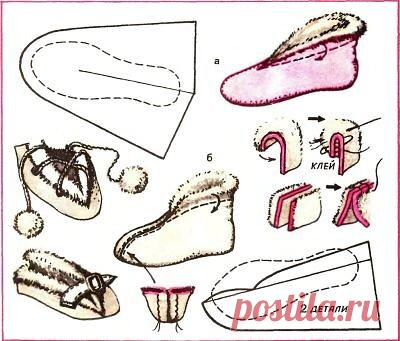 Шьем домашние сапожки для теплых ножек. Идеи и шаблоны