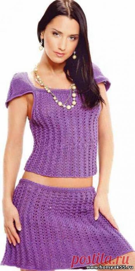 Летние топы, маечки для женщин спицами - Схемы и описания вязаных изделий | «Хомяк55.ру» сайт о вязании