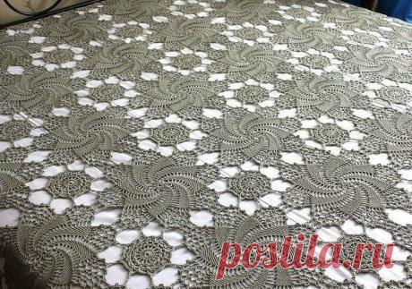 Ажурное покрывало крючком