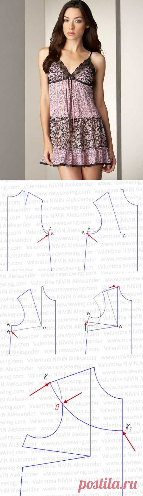 Ночная сорочка. Построение выкройки. Пошаговая инструкция