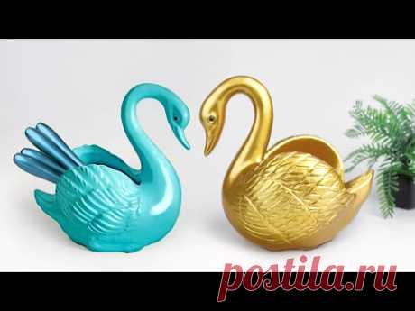 Swan shape spoon holder Showpiece making at home || Gift item showpiece making