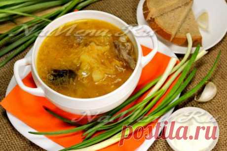 Щи из кислой капусты с черносливом