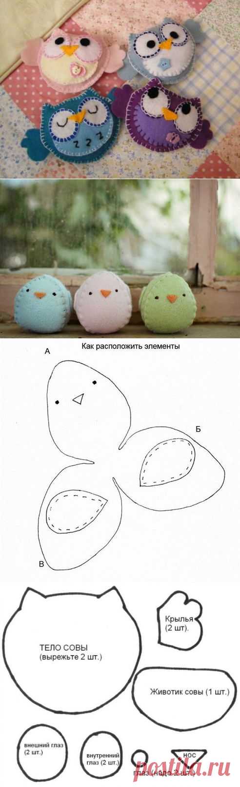 Красивые смешные птички из фетра. Схемы и выкройки | Эфария