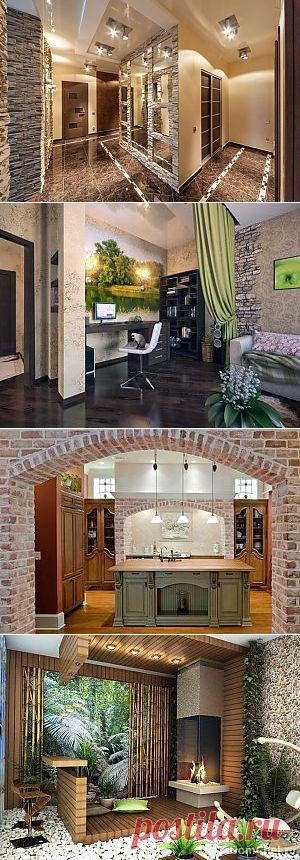 Натуральные материалы остались в моде и в этом году. Дерево и камень все также пользуются большой популярностью. Отличным сочетанием может стать деревянная мебель в Эко-стиле и камень в декоре стен или пола. Экодизайн набирает большие обороты - все большее предпочтение отдается натуральным материалам и тканям.