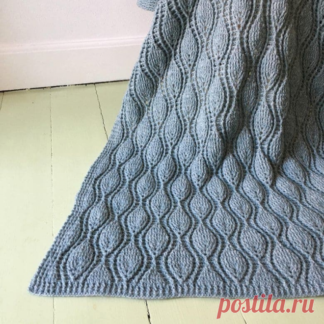 Плед с волнистым узором крючком - KNITTLY.ART