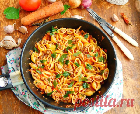 Ракушки фаршированные фаршем на сковороде рецепт с фото пошагово - 1000.menu