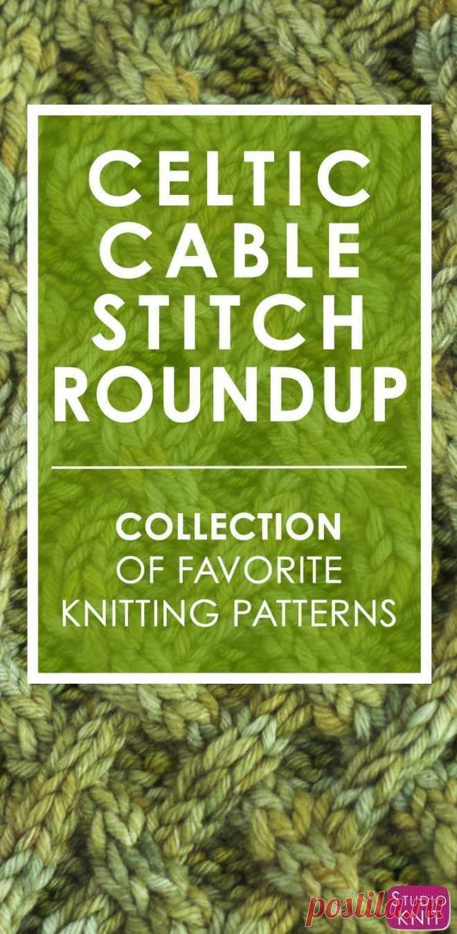 Lots of great knitting ideas with the Celtic Cable Knit Stitch Pattern. Check out this Project Roundup by Studio Knit. #StudioKnit #celtic #celticcable #knittingideas #freeknitting #knittingpatterns