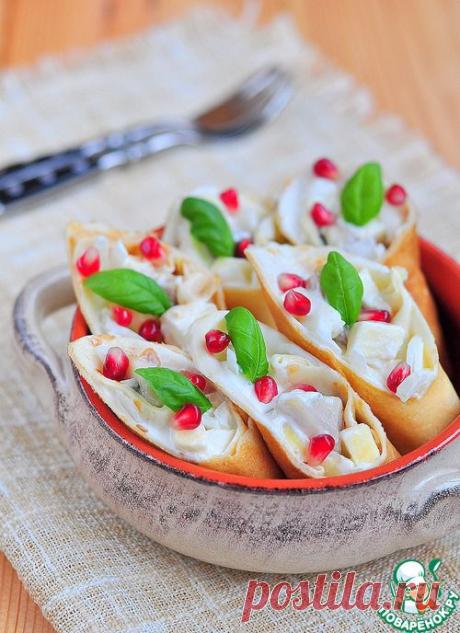 Блины с селедкой и яблоком - кулинарный рецепт