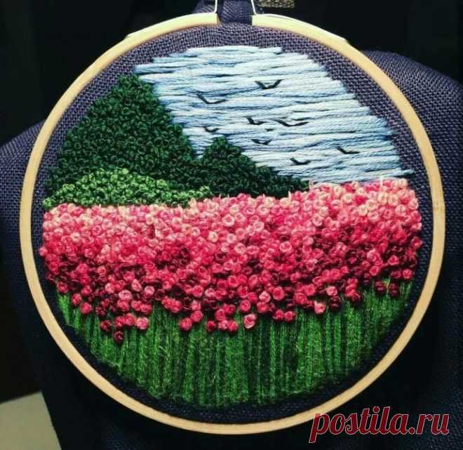 Искусство вышивки французским узелком