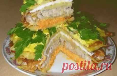 ЗАКУСОЧНЫЕ БЛИННЫЕ ТОРТЫ - ЭТО ОЧЕНЬ ПРОСТО, КРАСИВО И ВКУСНО, ПОПРОБУЙТЕ 
Мы привыкли, что торт – это сладкое блюдо, а мы с вами приготовим торты несладкие!