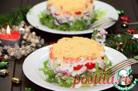 Салат с кальмаром и овощами "Новогодний" - кулинарный рецепт