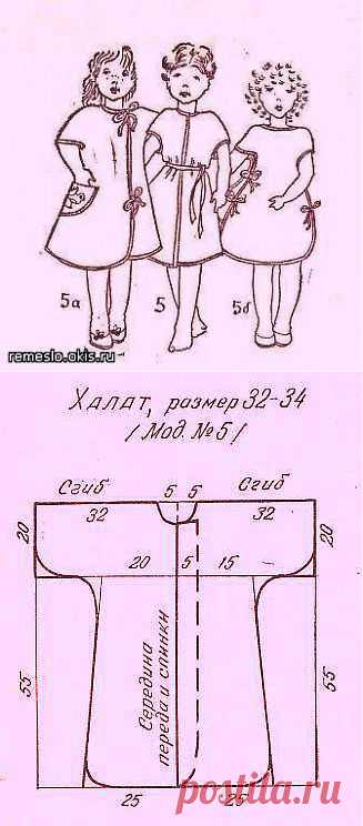 Халаты шьем сами. Сшить самой.Выкройки халата простого Вязание и рукоделие. Мода . Обзор журналов по вязанию. ХХ век