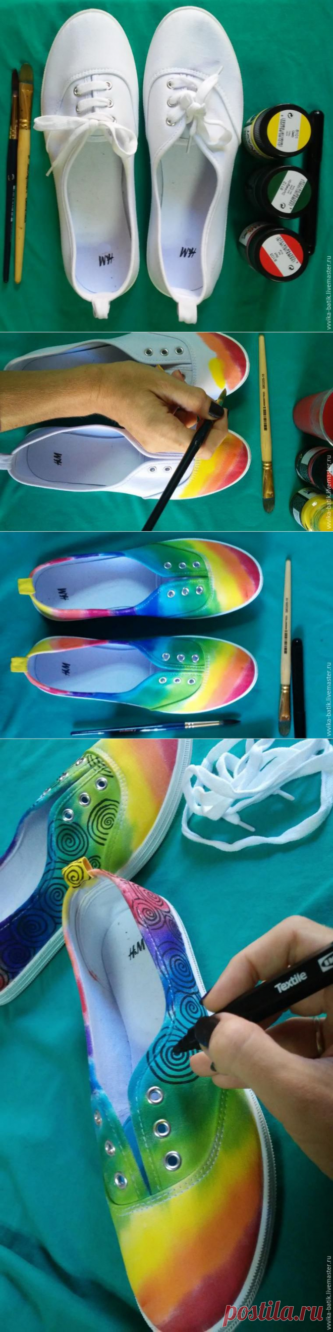 Расписываем стильные кеды для подростка - Ярмарка Мастеров - ручная работа, handmade