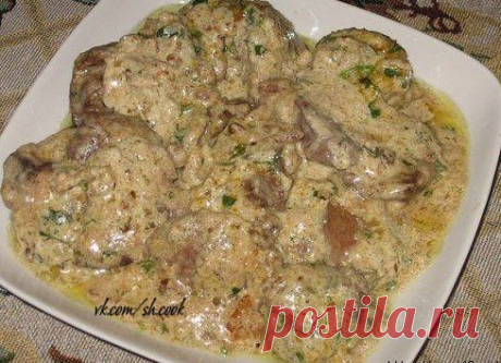 Печень в ореховом соусе и с чесноком-&quot;Вкуснятина&quot;-похожа на нежное мясо..