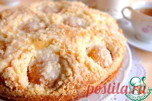 Пирог с абрикосами в лимонной глазури - кулинарный рецепт