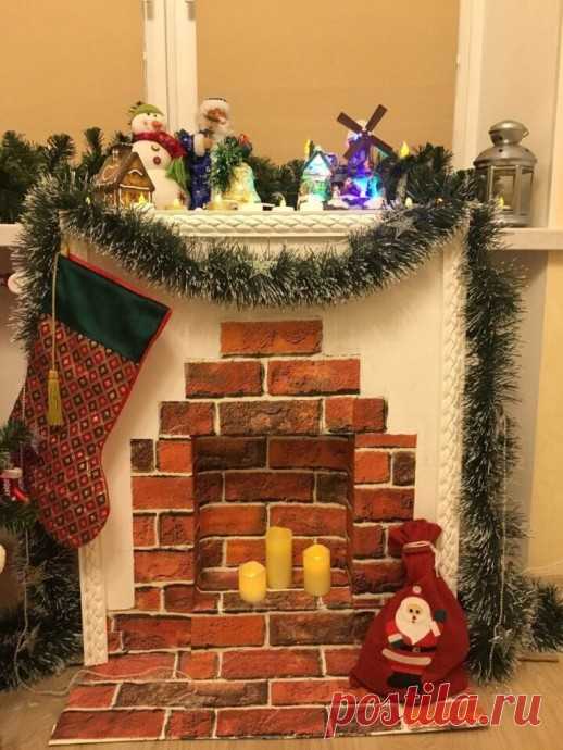 Декоративный камин из коробок