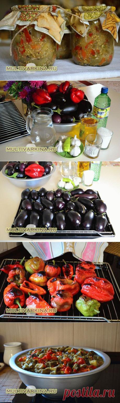 Баклажаны с болгарским перцем в чесночном соусе