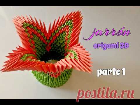 PRECIOSO JARRÓN ORIGAMI 3D/parte 1/paso a paso. - YouTube