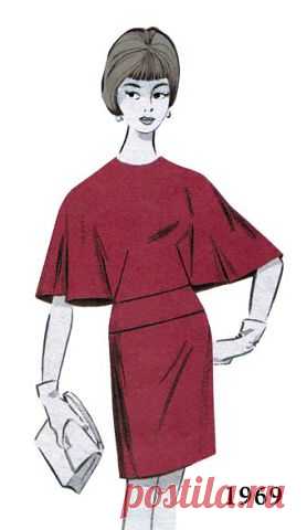 Крой и Шитьё. Все о рукоделии : Выкройка платья с рукавами в виде пелерины