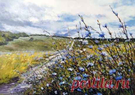 Простор небесный сизокрыл, и тишина кругом... Художник Дмитриева Светлана Евгеньевна.