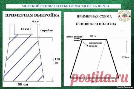МОРСКОЙ СТИЛЬ! ПЛАТЬЕ ОТ OSCAR DE LA RENTA. Вяжем крючком. | Женская одежда крючком. Схемы и описание