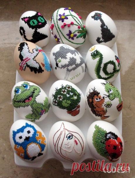Схемы вышивки для пасхальных яиц