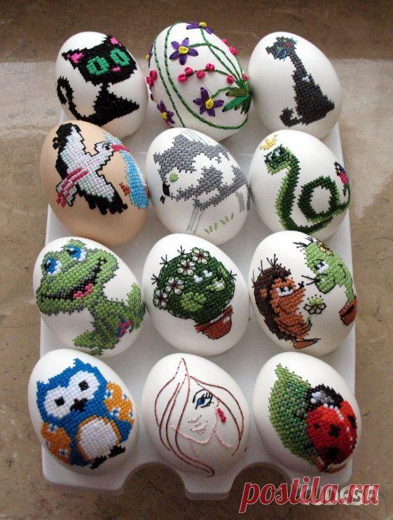 Схемы вышивки для пасхальных яиц