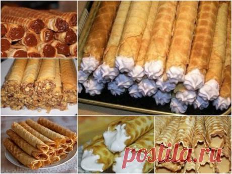 Вафельные трубочки из детства. Топ-8 лучших рецептов!
1) КРЕМ МАСЛЯНЫЙ НА СГУЩЕННОМ МОЛОКЕ
ИНГРЕДИЕНТЫ:
● сливочное масло — 150 г;
● варёное сгущённое молоко — 380 г (1 банка).
ПРИГОТОВЛЕНИЕ:
Масло комнатной температуры взбить миксером до получения пышной эластичной массы белого цвета. Затем, не прекращая взбивать, добавить небольшими порциями варёное сгущённое молоко. Взбивать в течение 7-10 минут до получения пышной однородной массы. Готовый крем выложить в конвертик и начинить им вафельные